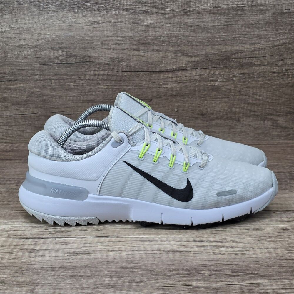 Nike Free Next Nature Men's 10 White Gray Spikeless Golf Shoes FN0332-101 READ*